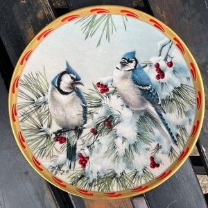 LENOX Nature's Collage Plate Winter Song 1993 Catherine McClung